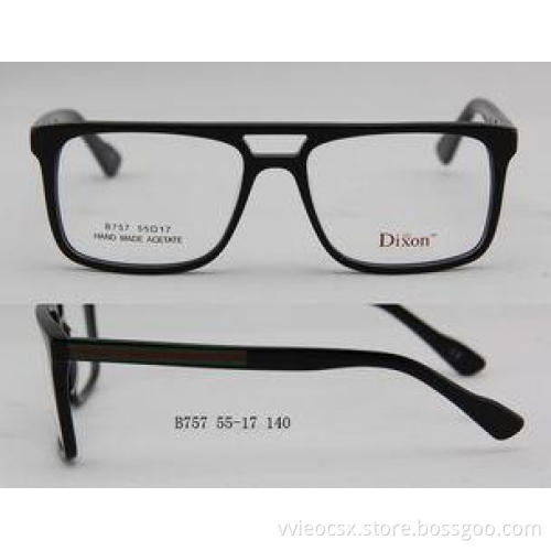 Black / Blue Acetate Optical Frames For Oblong Faces , Wide